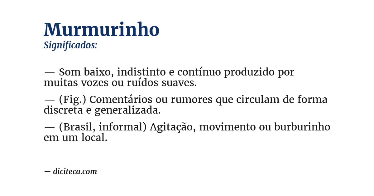 Significado de murmurinho