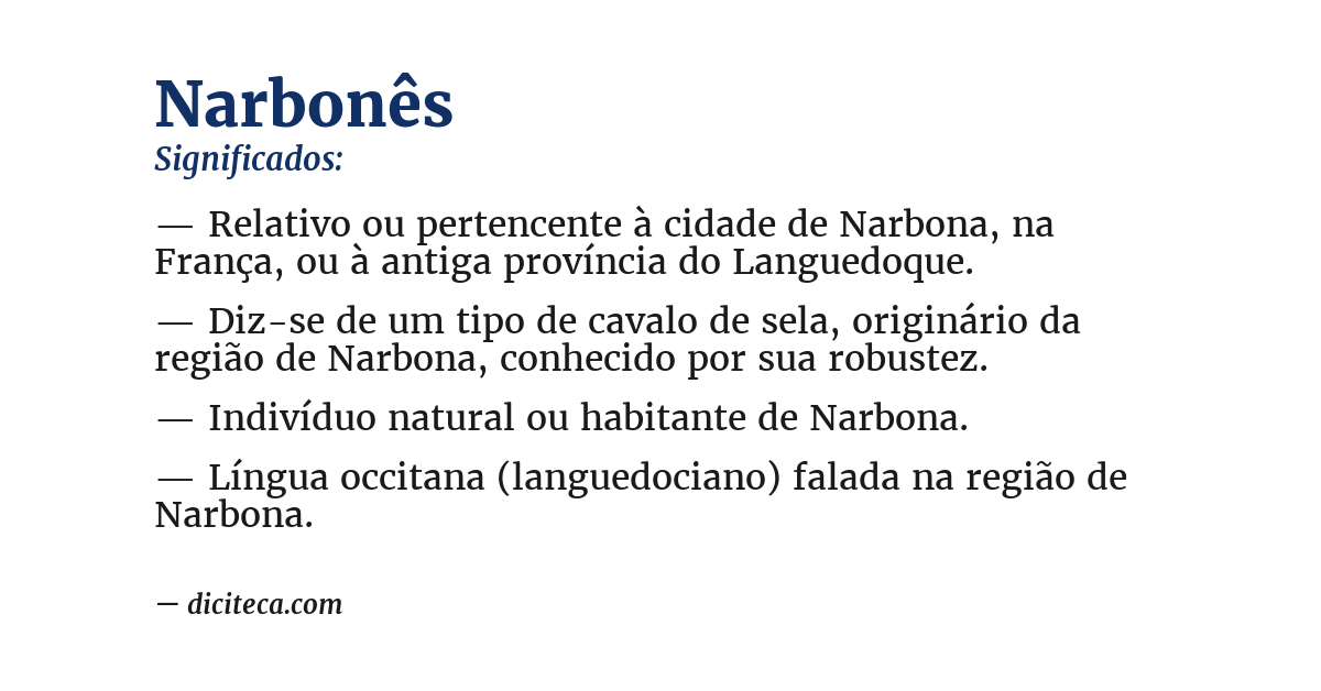 Significado de narbonês