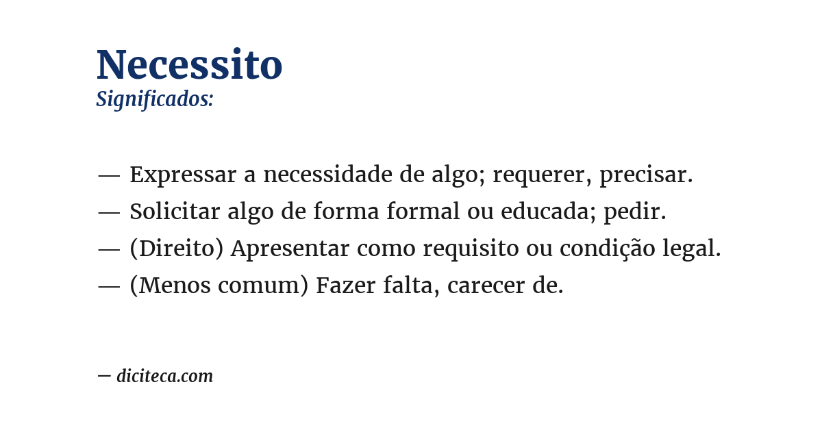 Significado de necessito