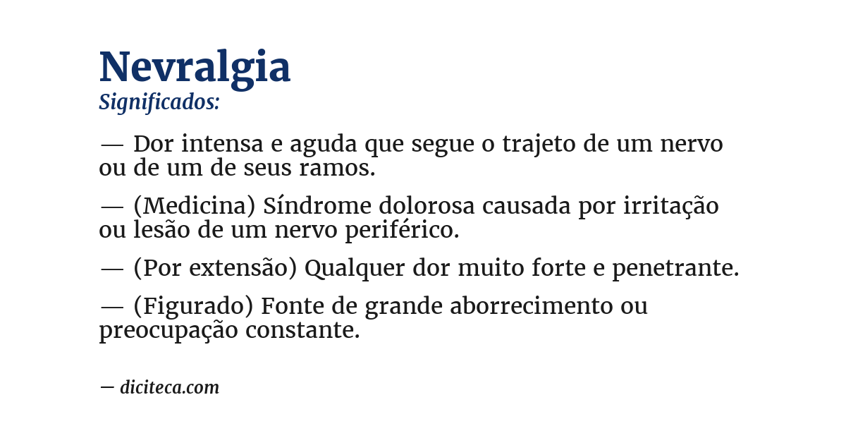 Significado de nevralgia