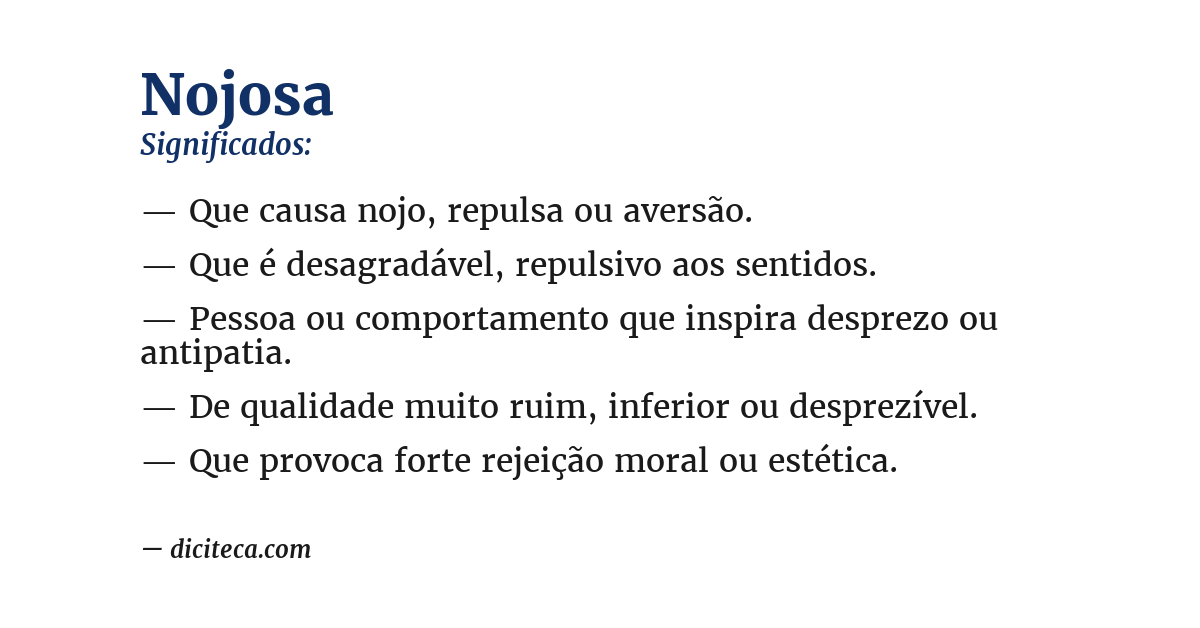 Significado de nojosa