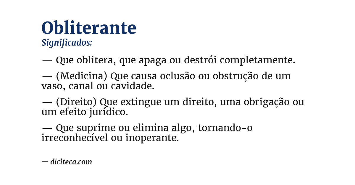 Significado de obliterante
