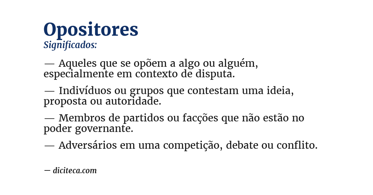Significado de opositores