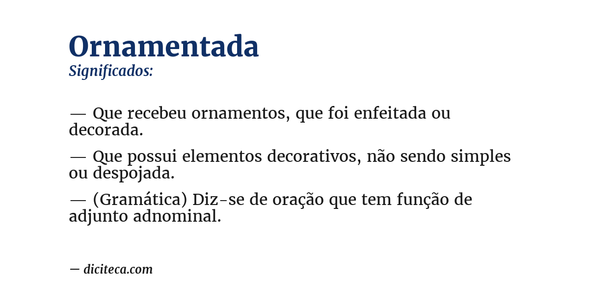 Significado de ornamentada