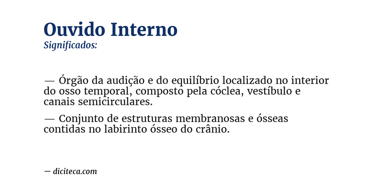 Significado de ouvido interno