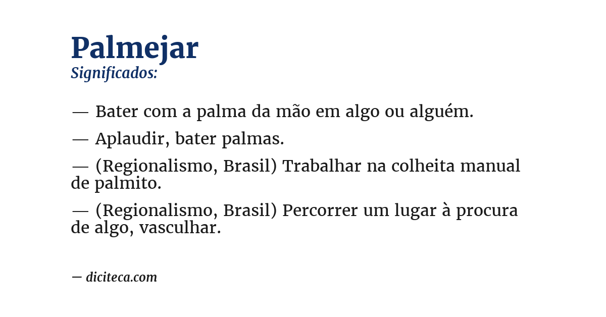 Significado de palmejar