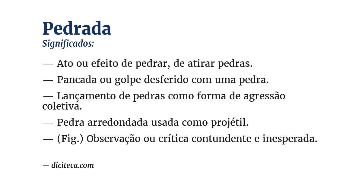 Significado de pedrada
