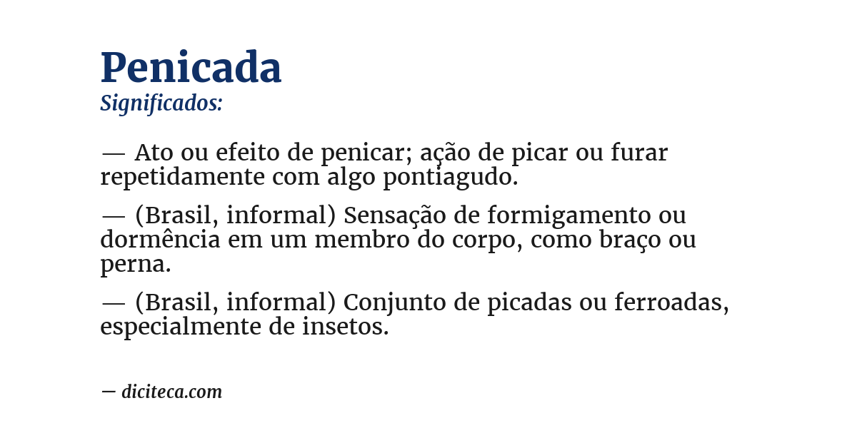 Significado de penicada