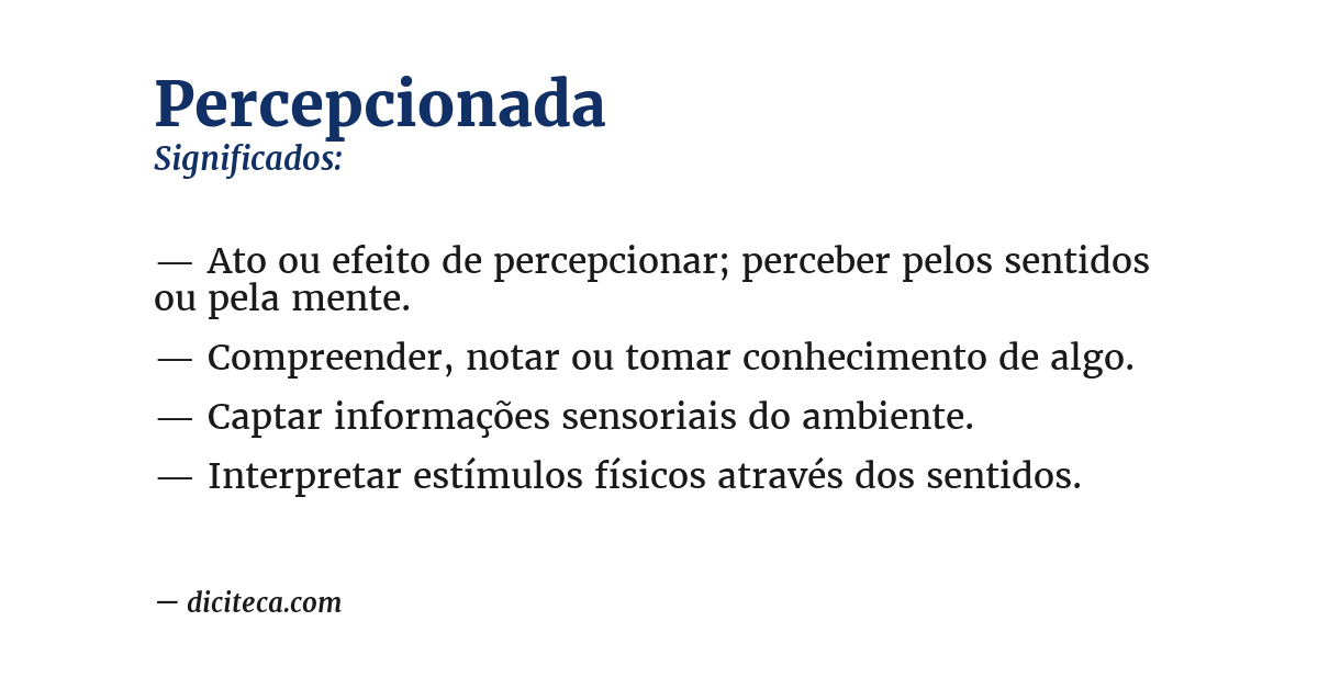 Significado de percepcionada