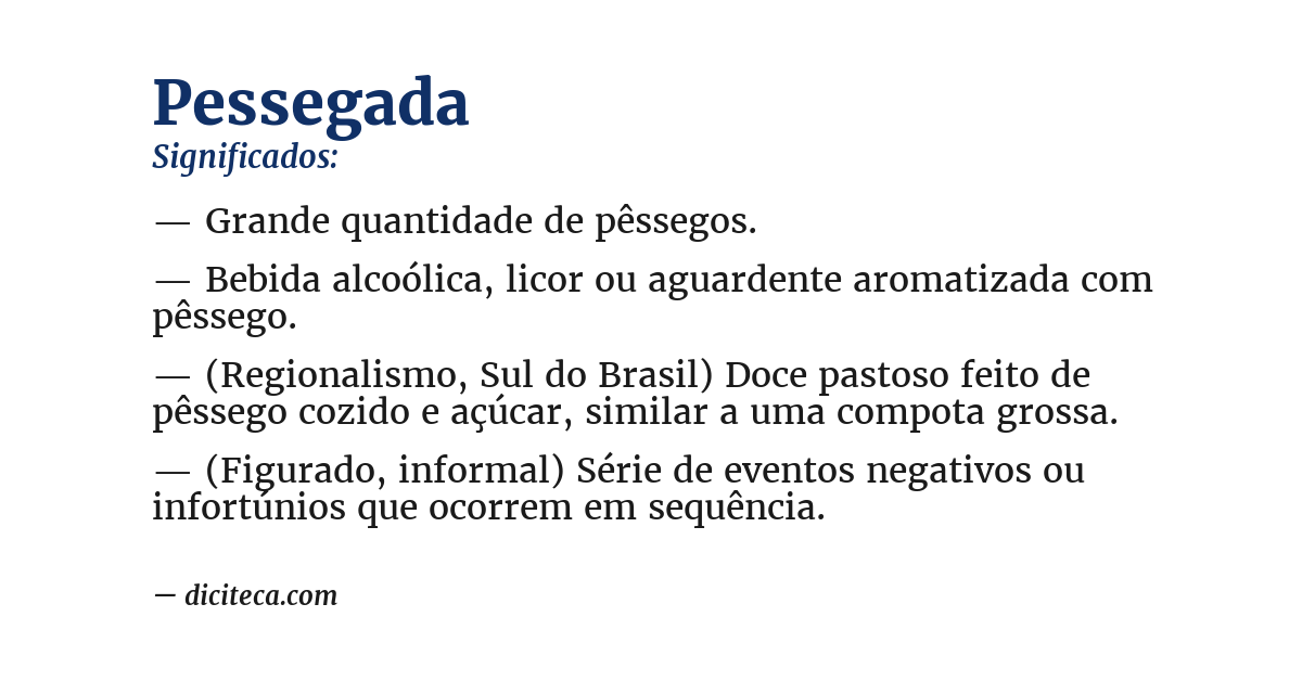 Significado de pessegada