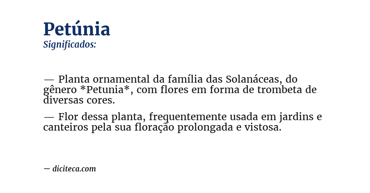 Significado de petúnia