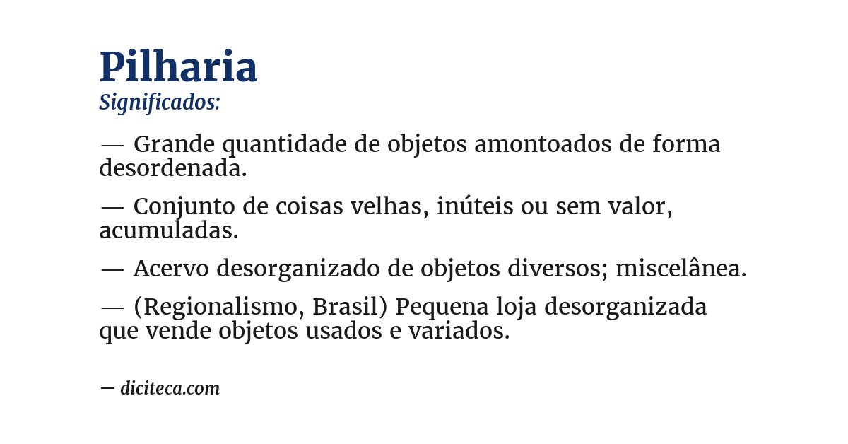 Significado de pilharia