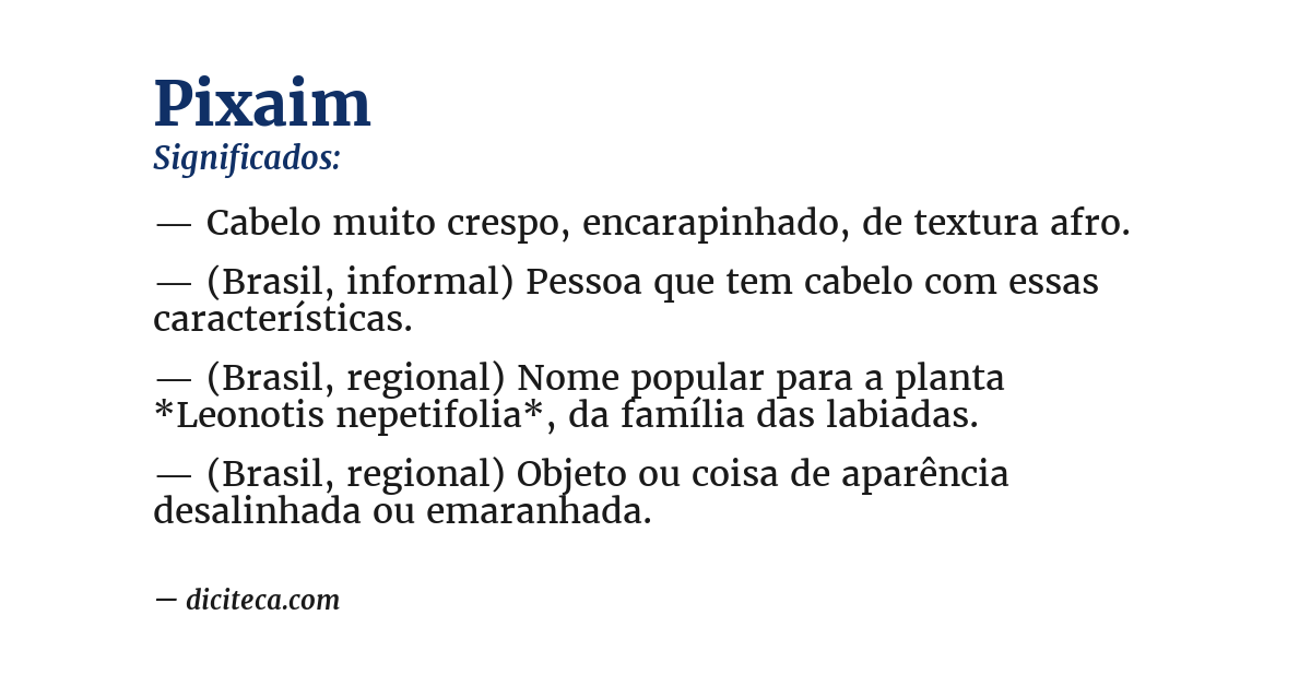 Significado de pixaim