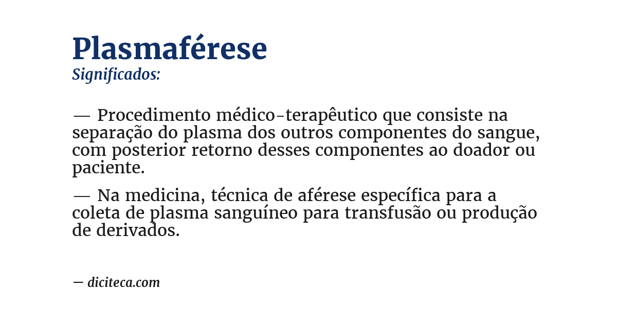 Significado de plasmaférese