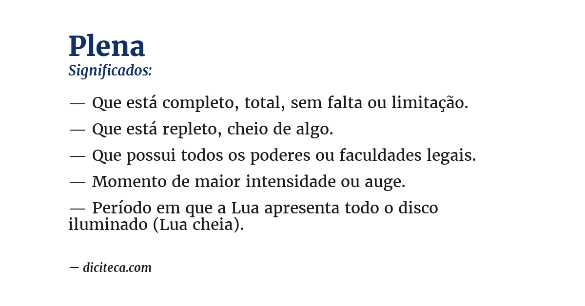 Significado de plena