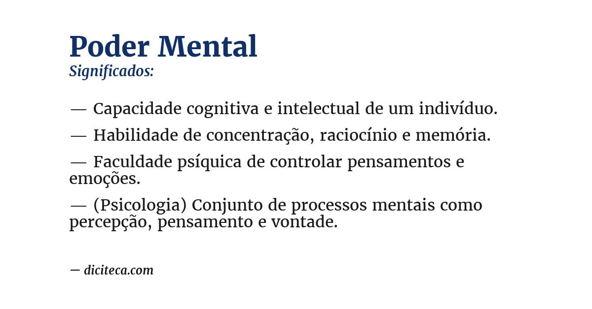 Significado de poder mental