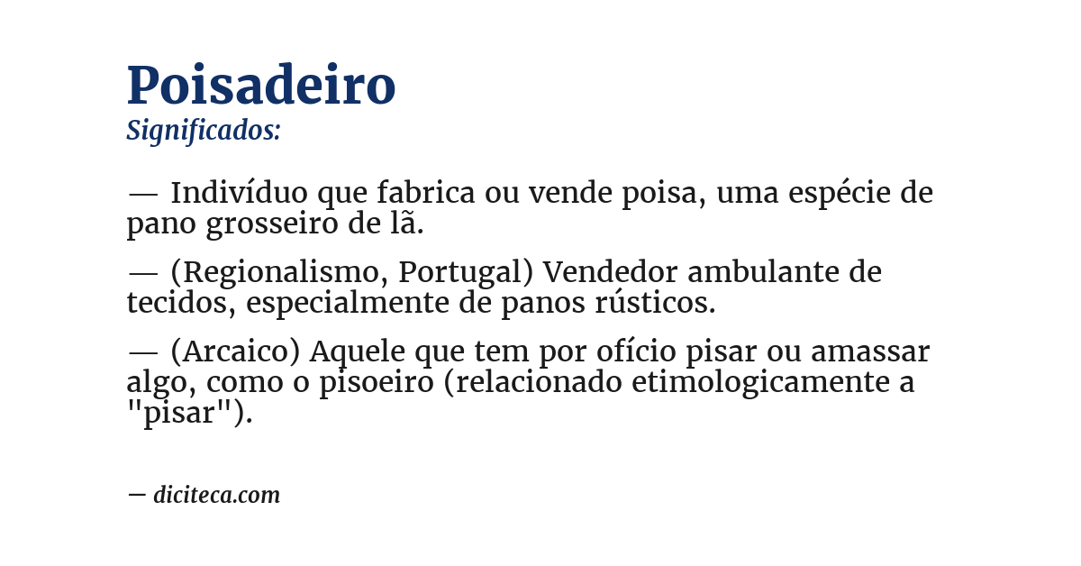 Significado de poisadeiro