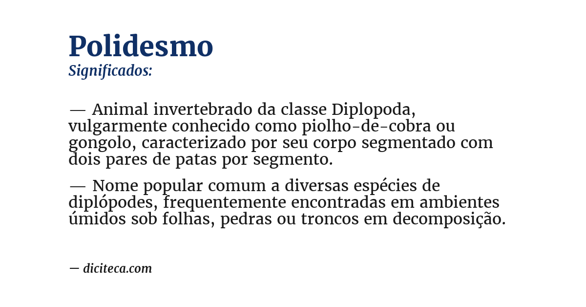 Significado de polidesmo