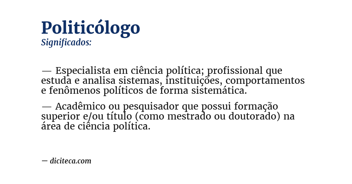 Significado de politicólogo