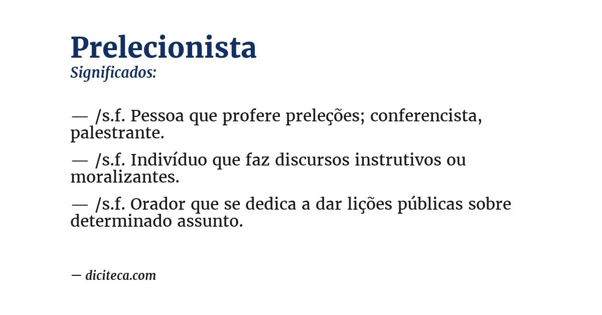 Significado de prelecionista