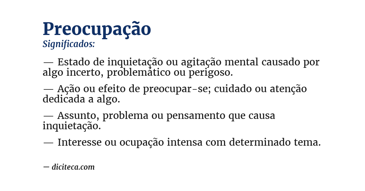 Significado de preocupação