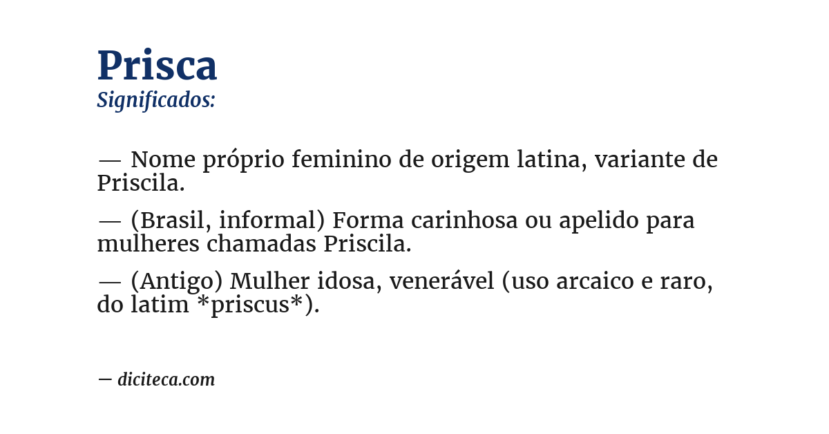 Significado de prisca