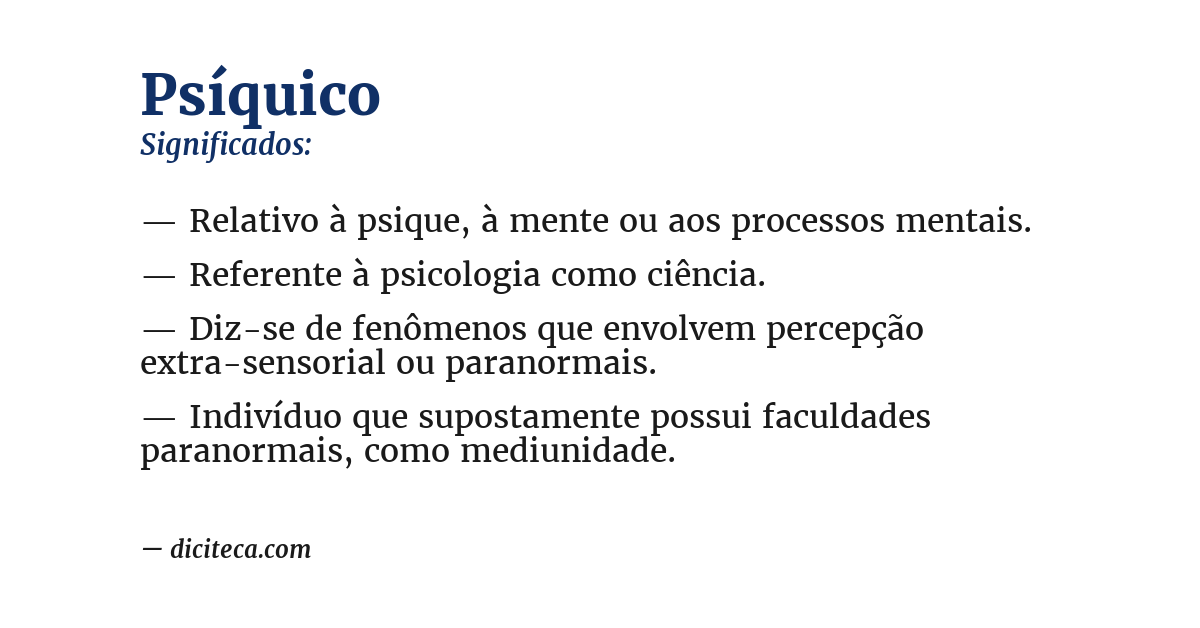Significado de psíquico