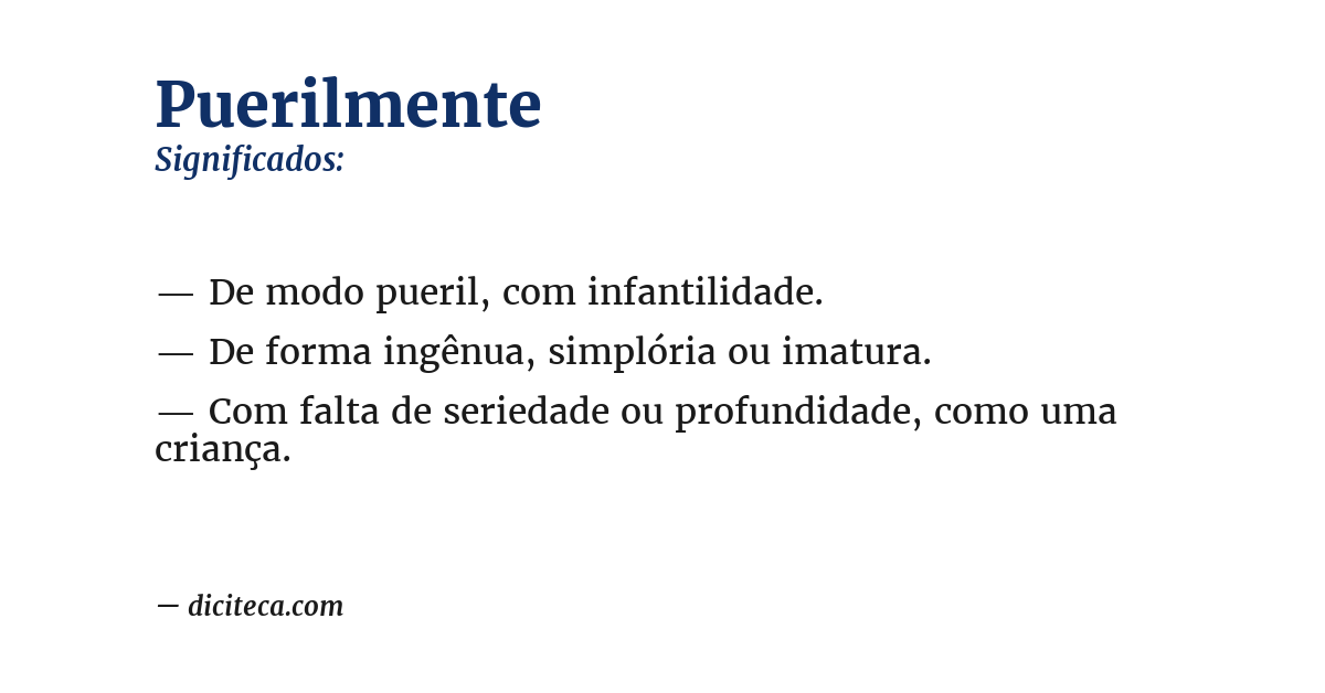 Significado de puerilmente