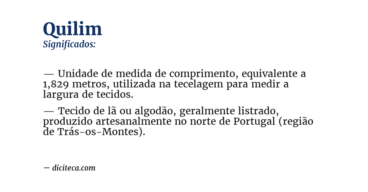 Significado de quilim