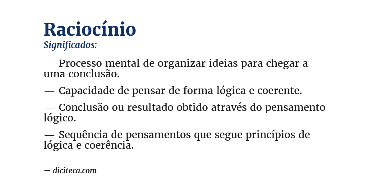 Significado de raciocínio