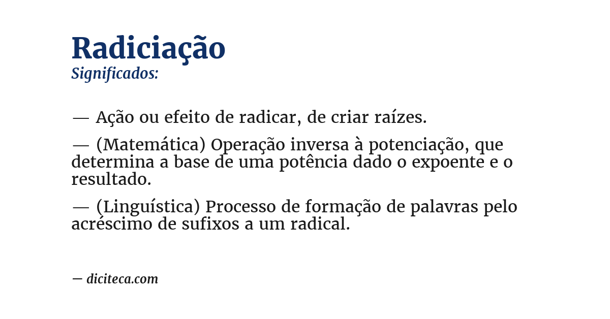 Significado de radiciação