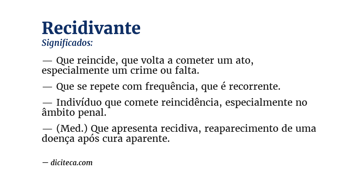 Significado de recidivante