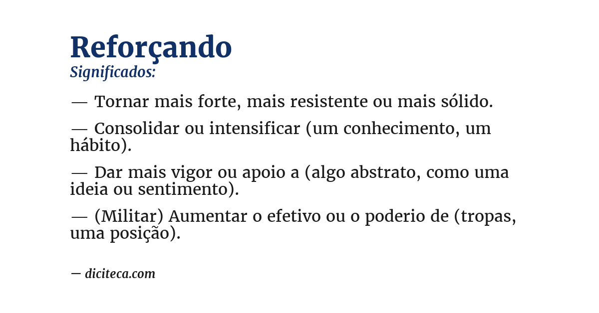 Significado de reforçando