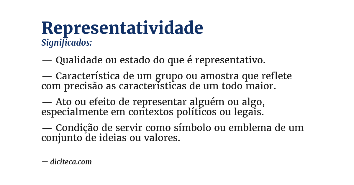Significado de representatividade