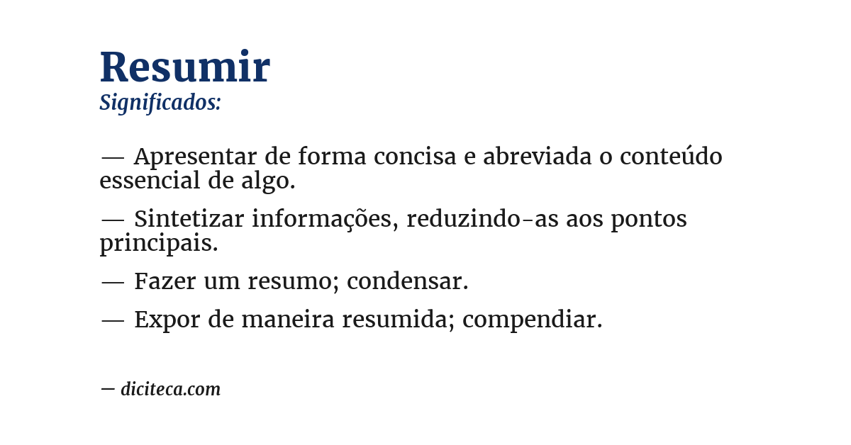 Significado de resumir