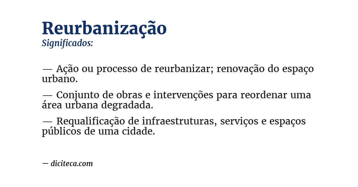 Significado de reurbanização