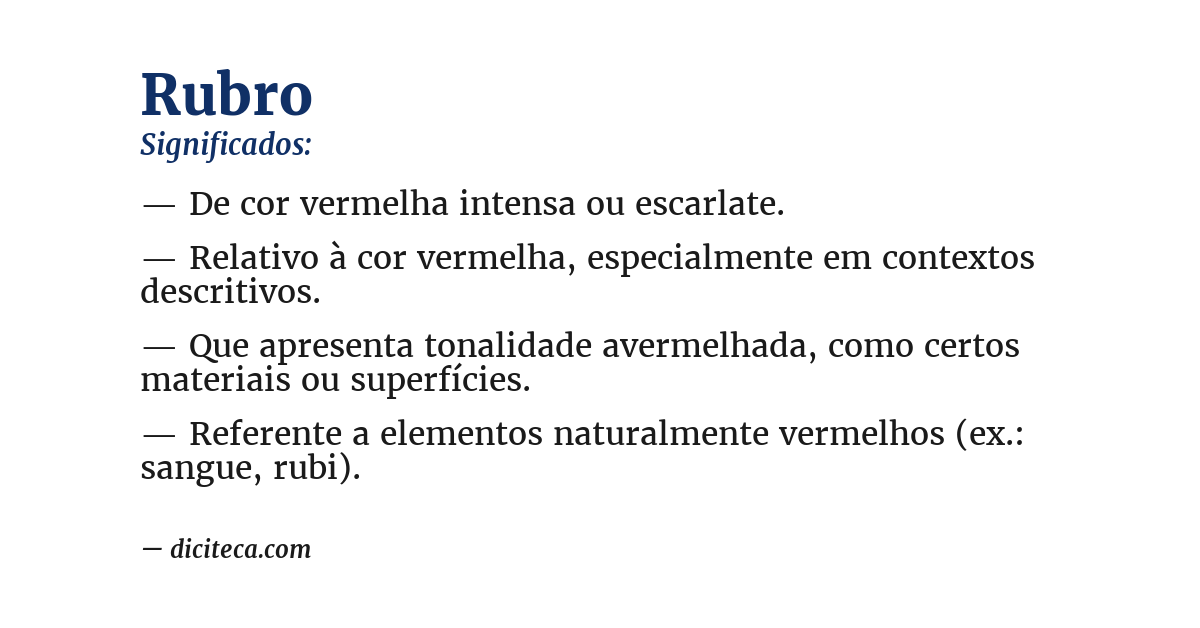 Significado de rubro