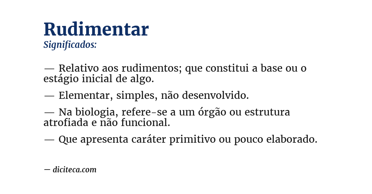 Significado de rudimentar
