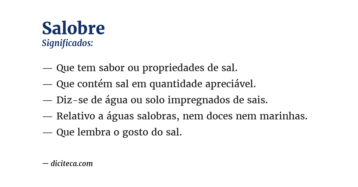 Significado de salobre
