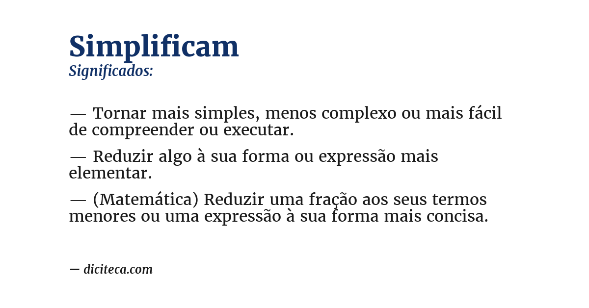 Significado de simplificam