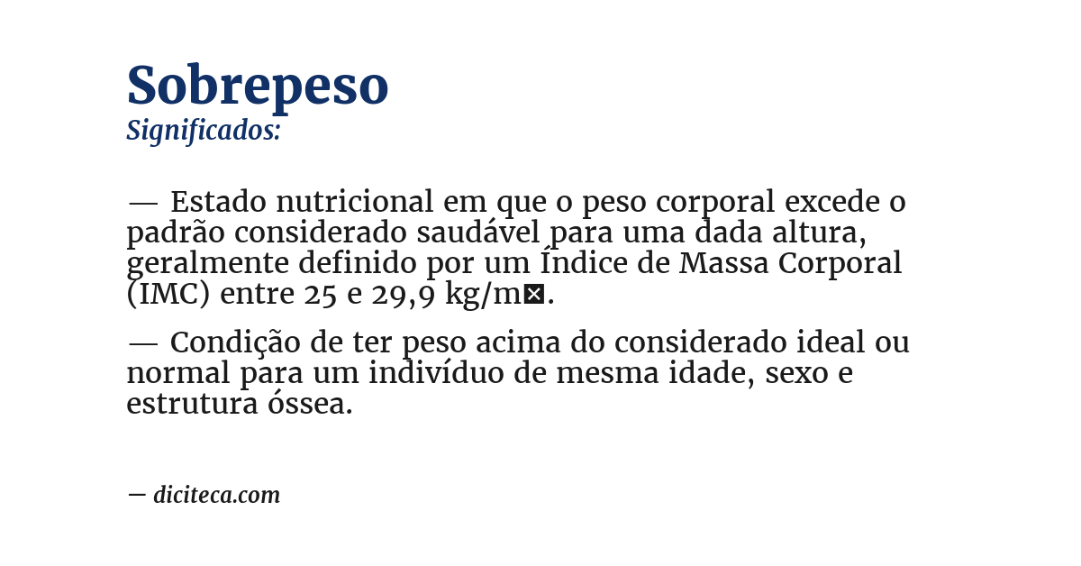 Significado de sobrepeso