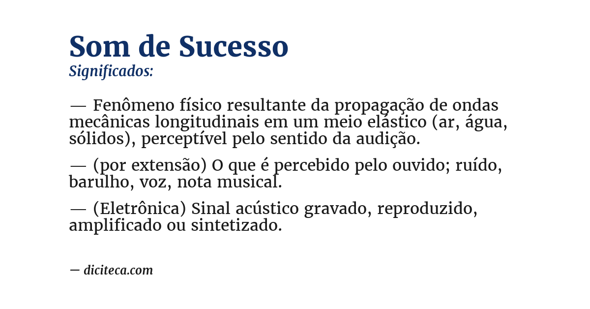 Significado de som de sucesso