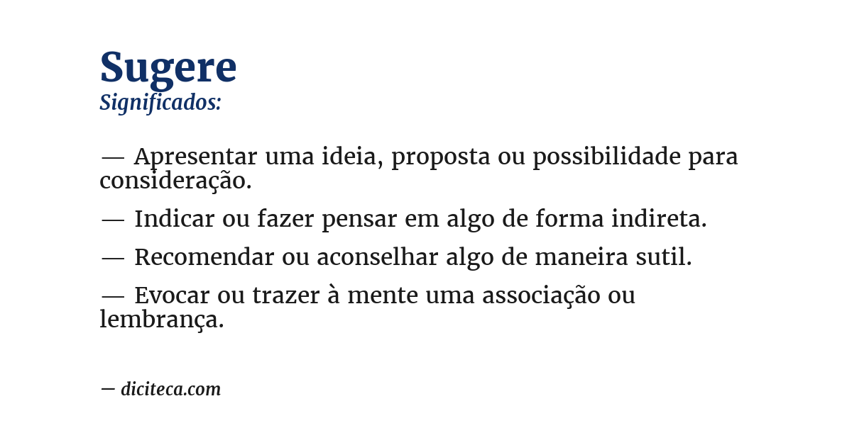 Significado de sugere