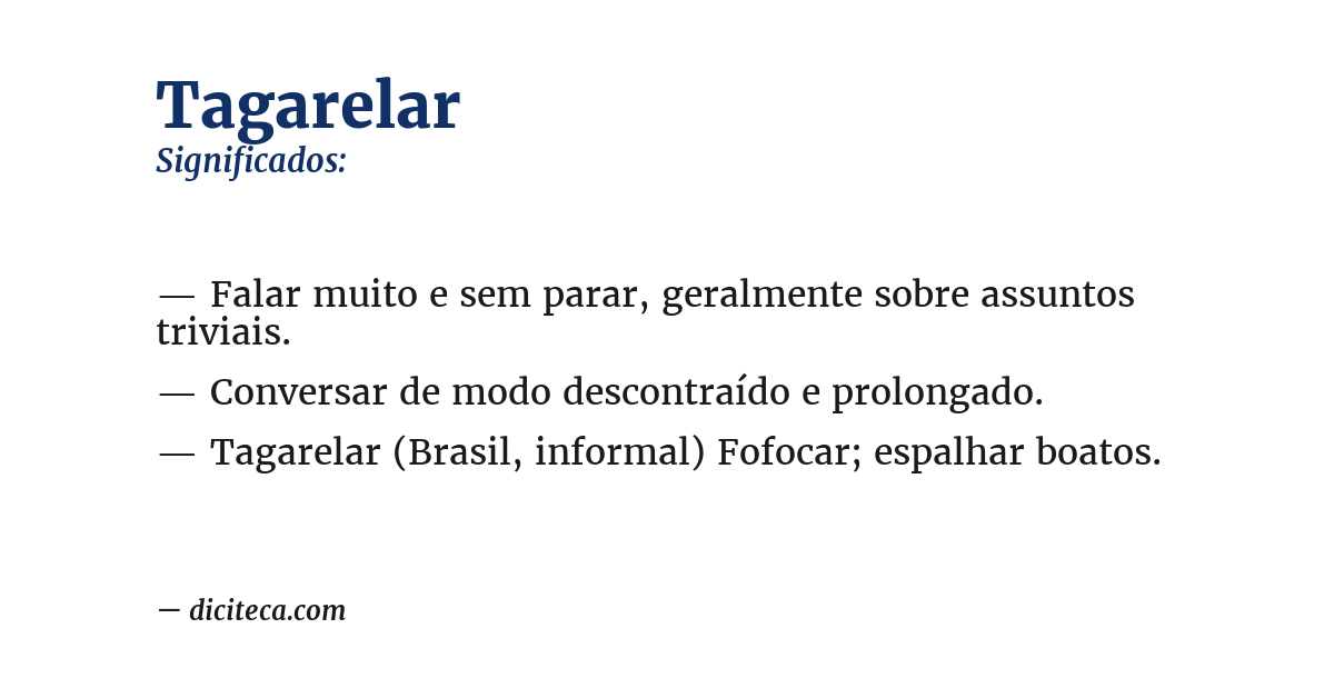 Significado de tagarelar