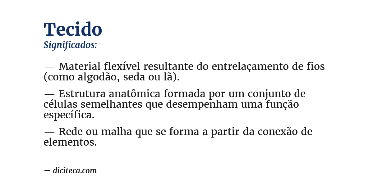 Significado de tecido