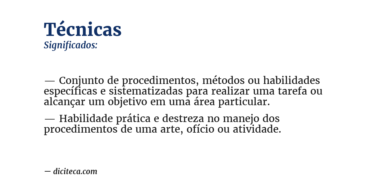 Significado de técnicas