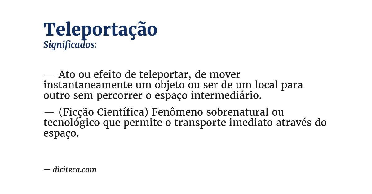 Significado de teleportação