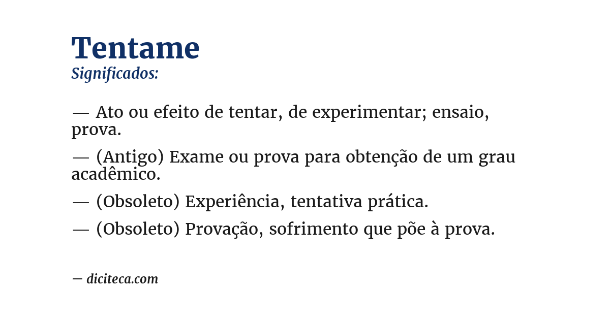 Significado de tentame