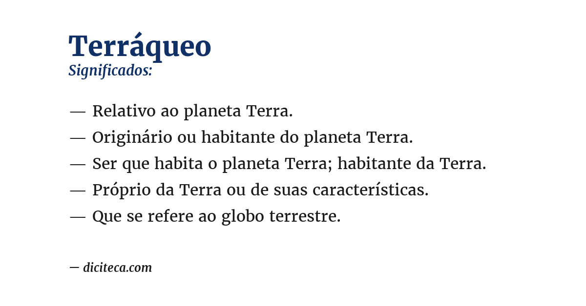 Significado de terráqueo