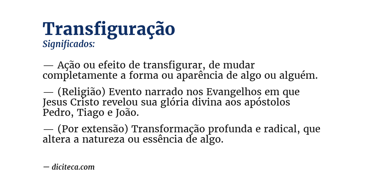 Significado de transfiguração